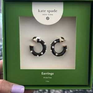 Kate Spade Black Hoop Earrings